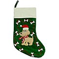 Deluxe Green Embroidered Holiday Pet Stocking