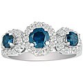 14k Gold 1 1/2ct TDW Blue/ White Diamond Ring (G-H, SI2)