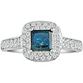 14k Gold 1 1/4ct TDW Blue and White Diamond Ring (G-H, SI2)