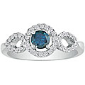 14k Gold 1/2ct TDW Blue and White Diamond Ring (G-H, SI2)