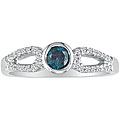 14k Gold 2/5ct TDW Blue/ White Diamond Promise Ring (G-H, SI2)
