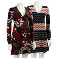 Biz Women's V-neck Sweater Dress with Tie Belt