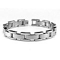 Stainless Steel Men's Dual-finish Link Bracelet