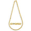 14k Yellow Gold Overlay CZ 30-inch Bullet Chain 