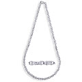 14k White Gold Overlay CZ Bullet Chain