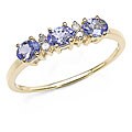 10k Yellow Gold Genuine Tanzanite and Diamond Ring