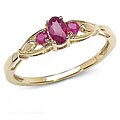 10k Gold and 3-stone Ruby Ring