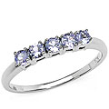 10k White Gold and Tanzanite Rounds Ring