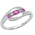 10k White Gold Ruby Diamond Ring