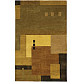 Hand-knotted Mocha Wool Rug (5' x 7'6)