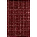 Hand-knotted Red Wool Rug (5' x 7'6)