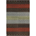 Hand-knotted Brown Wool Rug (5' x 7'6)