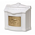 Gaines Wall Mount White Mailbox