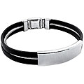Stainless Steel and Rubber Cable Bracelet