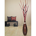 Bamboo Floor Vase with Espresso Okra and Palms 