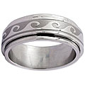 Stainless Steel Wave Design Spinner Ring