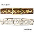 Linea Pelle Women's Metallic Lattice Belt