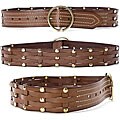 Linea Pelle Women's Woven Studded Belt