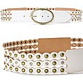 Linea Pelle Women's Stud Stone Triple Band Belt