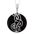 Meredith Leigh Sterling Silver Black Onyx and Diamond Necklace
