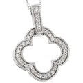 14k Gold 1/4ct TDW Diamond Clover Necklace (K, I2)