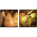 Caroline Kelly 'Pears and Apples' Canvas 2-piece Set