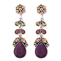 Amethyst/ Garnet 'Reflections' Drop Earrings (India)