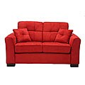 Chey Crimson Red Microfiber Loveseat