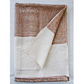 Wool Caramel and Cream Jacquard Jamawar Shawl (India)