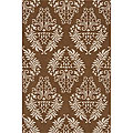 Machine-made Brown Wool Rug (2'6 x 7'6)