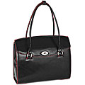 McKlein Black Geneva Italian Leather Laptop Briefcase