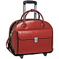McKleinUSA GLEN ELLYN (Red) Leather Detachable-Wheeled Women's Case
