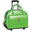 McKlein Green Glenn Ellyn Leather Detachable Wheeled Laptop Case