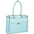 McKlein Blue Winnetka Italian Leather Laptop Briefcase
