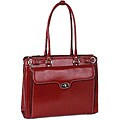 McKlein Red Winnetka Italian Leather Laptop Briefcase