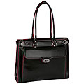 McKlein Black Winnetka Italian Leather Laptop Briefcase