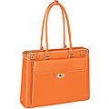 McKlein Orange Winnetka Italian Leather Laptop Briefcase