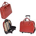 McKlein Red Willowbrook Detachable-Wheeled Laptop Briefcase