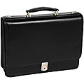 McKlein Black Lexington Double Compartment Laptop Briefcase