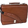 McKlein Brown Lexington Double Compartment Leather Briefcase