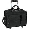 McKlein Black Clinton 17in. Detachable-Wheeled Laptop Case