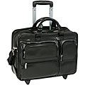 McKlein Black Clinton 17in. Detachable-Wheeled Laptop Case