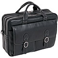 McKleinUSA Kenwood Black Leather Double Compartment Laptop Case