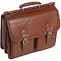 McKleinUSA HAZEL CREST (Brown) Leather Double Compartment Laptop Case