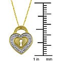 10k Two-tone Gold Diamond Accent Heart Lock Necklace