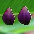 Goldplated Natural Orchid 'Purple Tears' Earrings (Thailand)