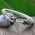 Sterling Silver 'Fierce Dragons' Bracelet (Thailand)