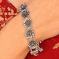 Sterling Silver 'Sacred Red Lotus' Garnet Bracelet (Indonesia)