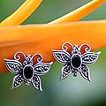 'Freedom' Onyx Marcasite Earrings (Thailand)