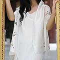 'Blossoms in Snow' Silk Shawl (Thailand)